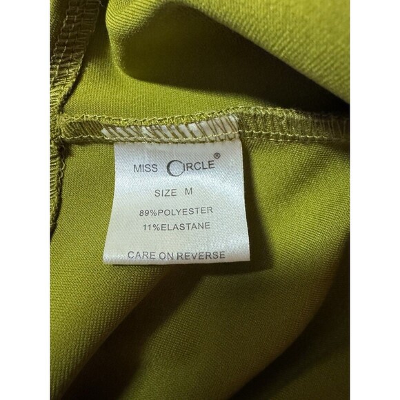 Miss Circle Women’s M Long Sleeve Open Crop Top Tie Front, Pockets, Lime Green - Picture 7 of 11
